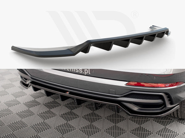 MAXTON DESIGN Central Rear Splitter (Vertical Bars) Audi Q3 S-Line F3