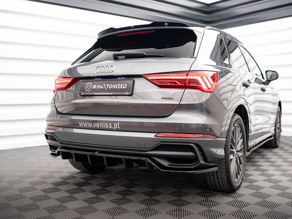 MAXTON DESIGN Central Rear Splitter (Vertical Bars) Audi Q3 S-Line F3