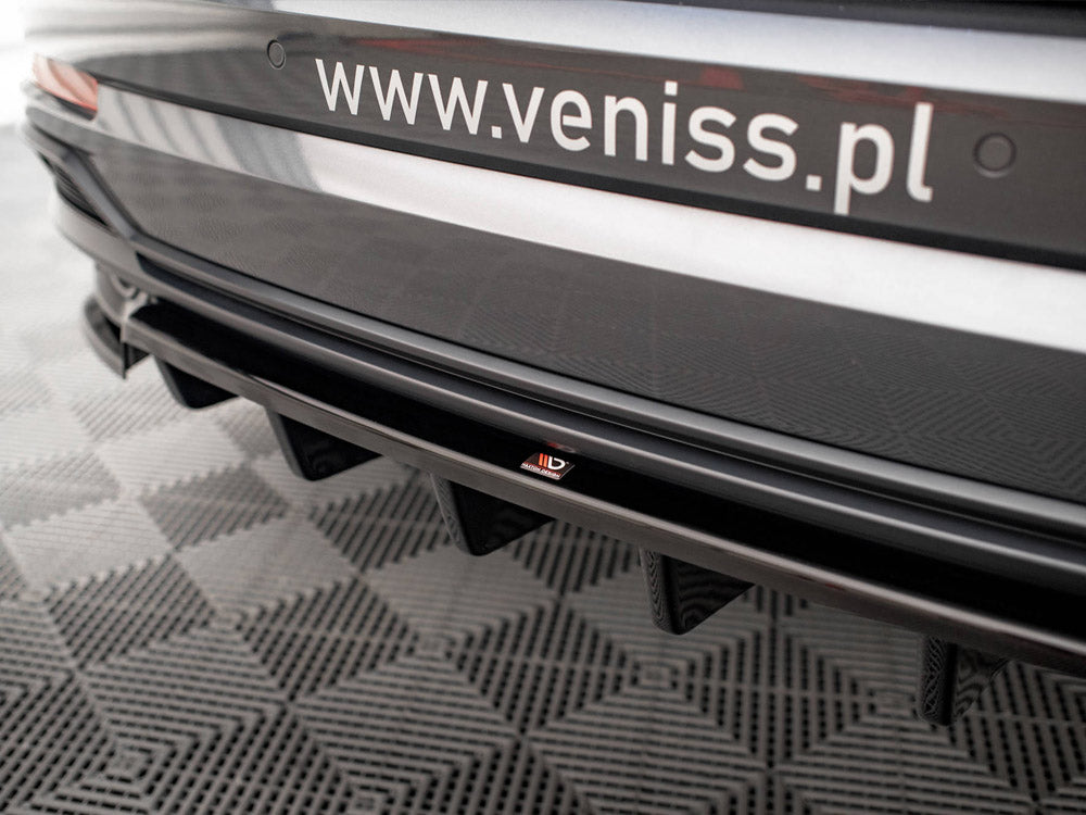 MAXTON DESIGN Central Rear Splitter (Vertical Bars) Audi Q3 S-Line F3