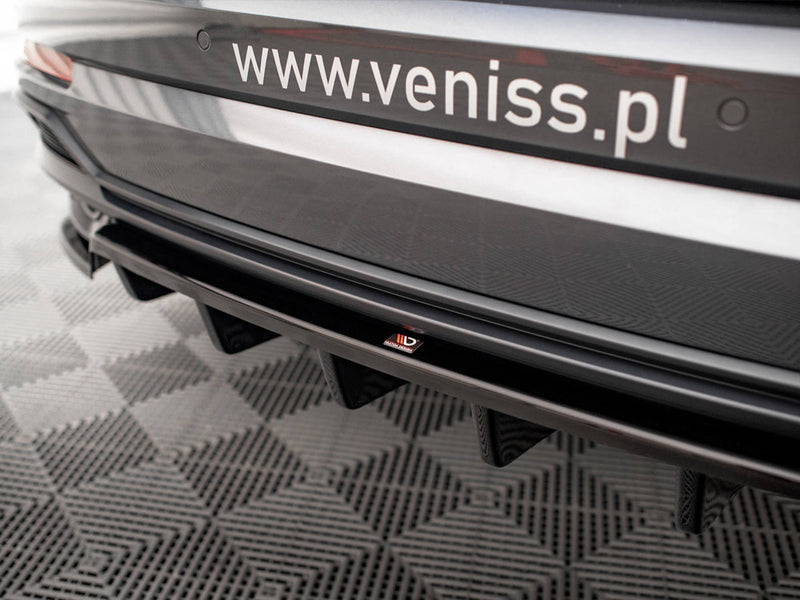 MAXTON DESIGN Central Rear Splitter (Vertical Bars) Audi Q3 S-Line F3