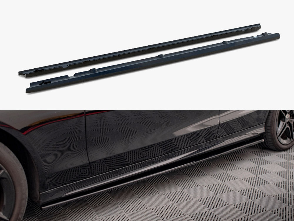 Side Skirts Diffusers compatible with Mercedes-Benz C43 / C AMG Line Sedan / Estate W205 / S205 Facelift