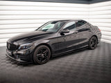 Side Skirts Diffusers compatible with Mercedes-Benz C43 / C AMG Line Sedan / Estate W205 / S205 Facelift