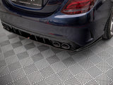 MAXTON DESIGN Central Rear Splitter (Vertical Bars) Mercedes AMG C 43 Sedan W205 Facelift