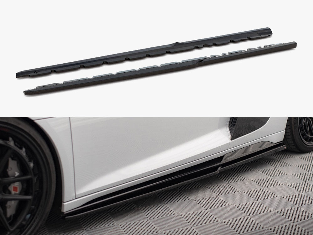 Side Skirts Diffusers V.2 compatible with Audi R8 Mk2 Facelift