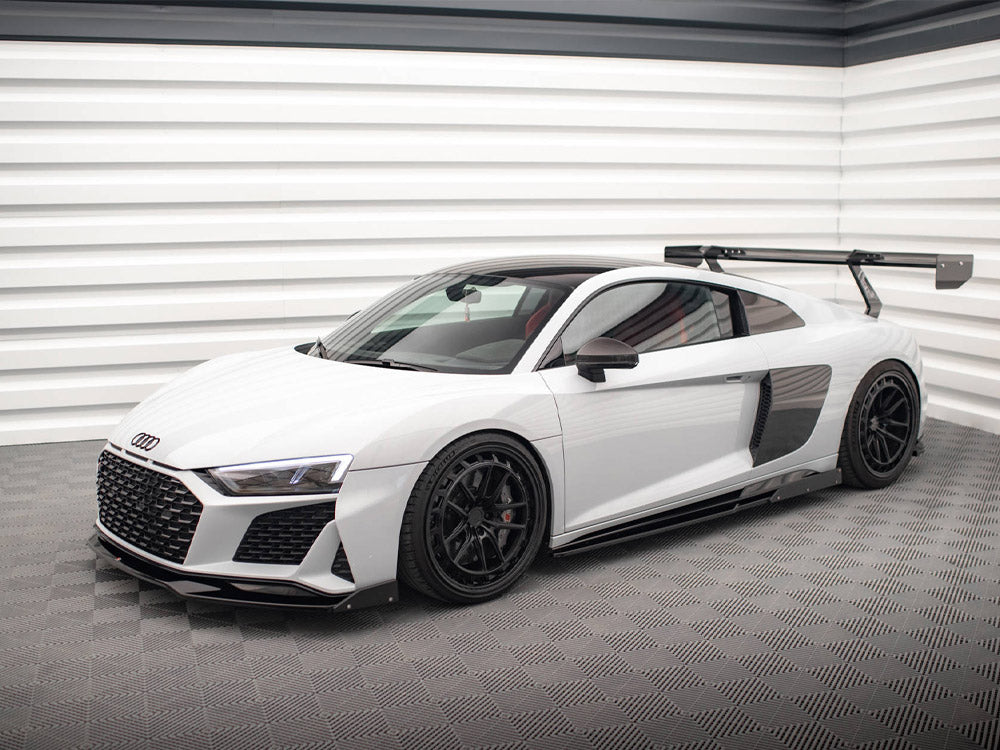 Side Skirts Diffusers V.2 + Flaps compatible with Audi R8 Mk2 Facelift