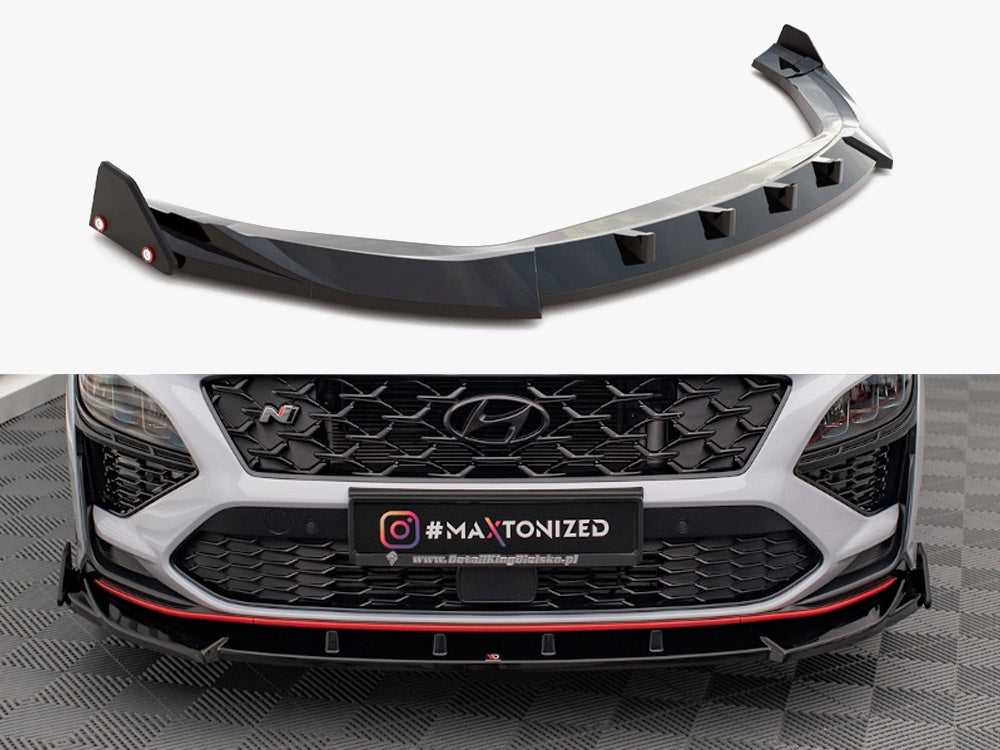 Front Splitter V.2 + Flaps compatible with Hyundai Kona N Mk1