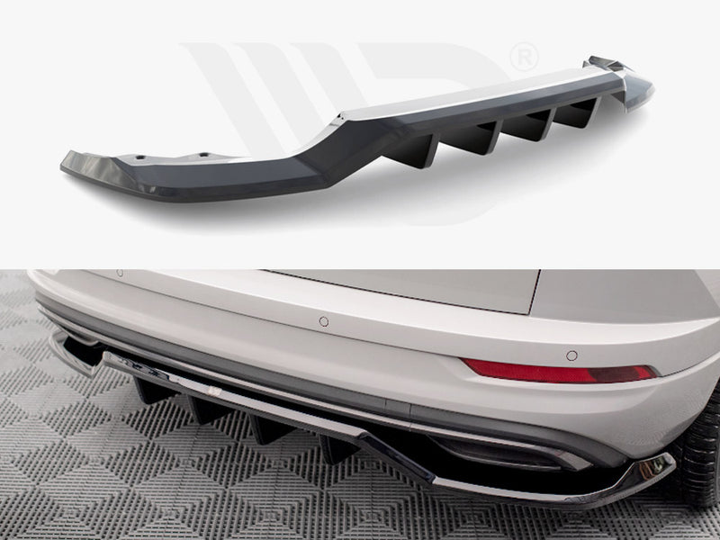 MAXTON DESIGN Central Rear Splitter (Vertical Bars) Skoda Karoq Sportline Mk1 Facelift