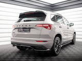 Rear Splitter (Vertical Bars) compatible with Skoda Karoq Sportline Mk1 Facelift - Carbon Look