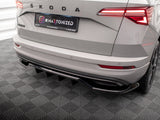 Rear Splitter (Vertical Bars) compatible with Skoda Karoq Sportline Mk1 Facelift - Carbon Look