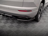 Rear Splitter (Vertical Bars) compatible with Skoda Karoq Sportline Mk1 Facelift - Carbon Look