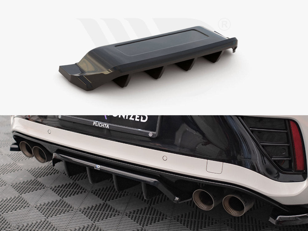 MAXTON DESIGN Central Rear Splitter (Vertical Bars) Volkswagen T-Roc R Mk1 Facelift