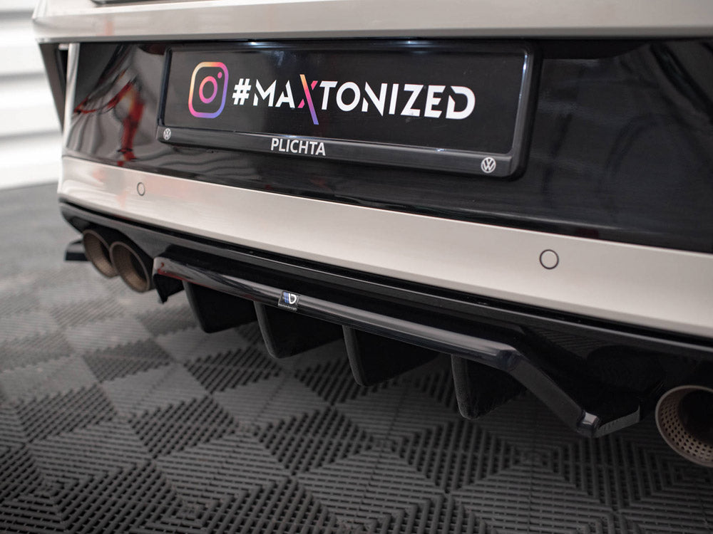 MAXTON DESIGN Central Rear Splitter (Vertical Bars) Volkswagen T-Roc R Mk1 Facelift