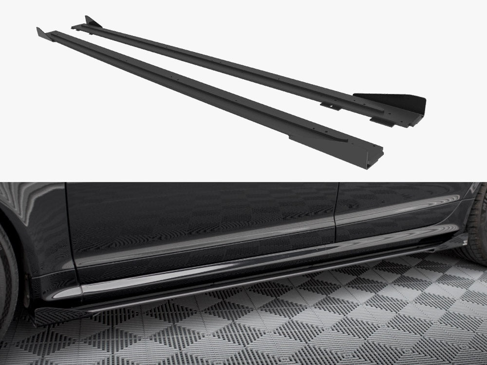 Street PRO Side Skirts Diffusers + Flaps compatible with Audi RS 6 Avant C6