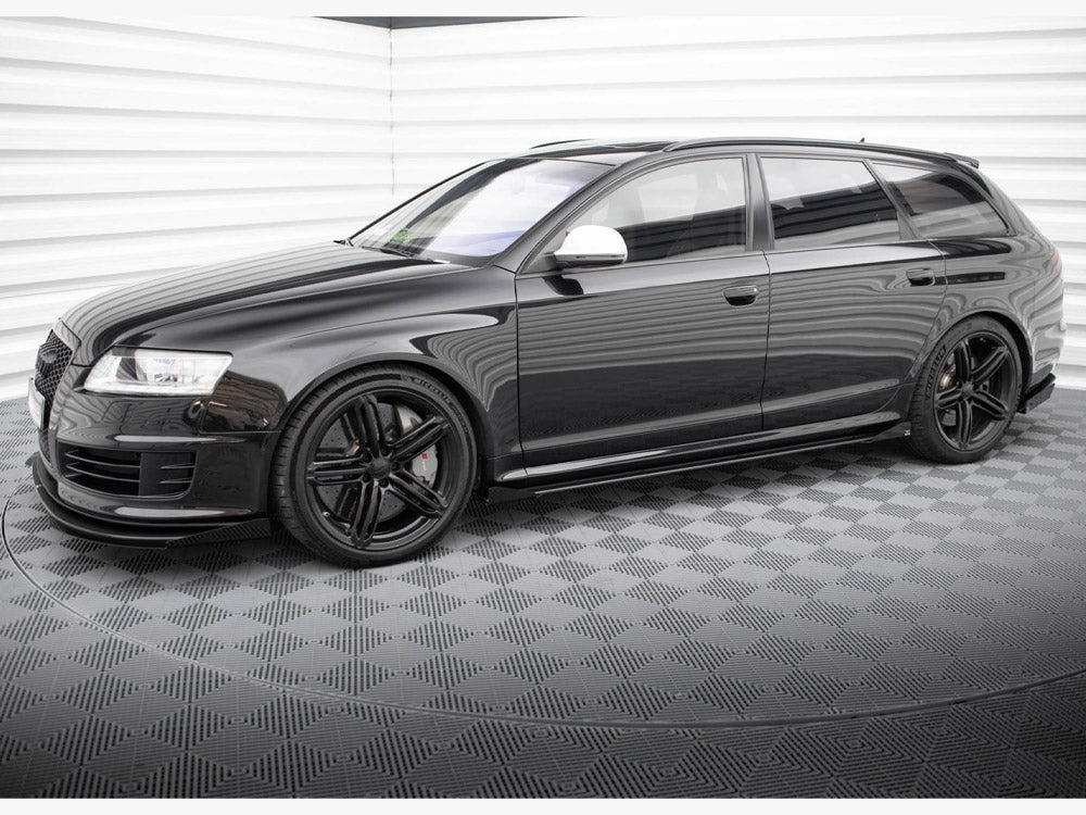 Street PRO Side Skirts Diffusers + Flaps compatible with Audi RS 6 Avant C6