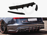 Rear Diffuser &amp; Rear Side Splitters Audi S6 C7 Facelift