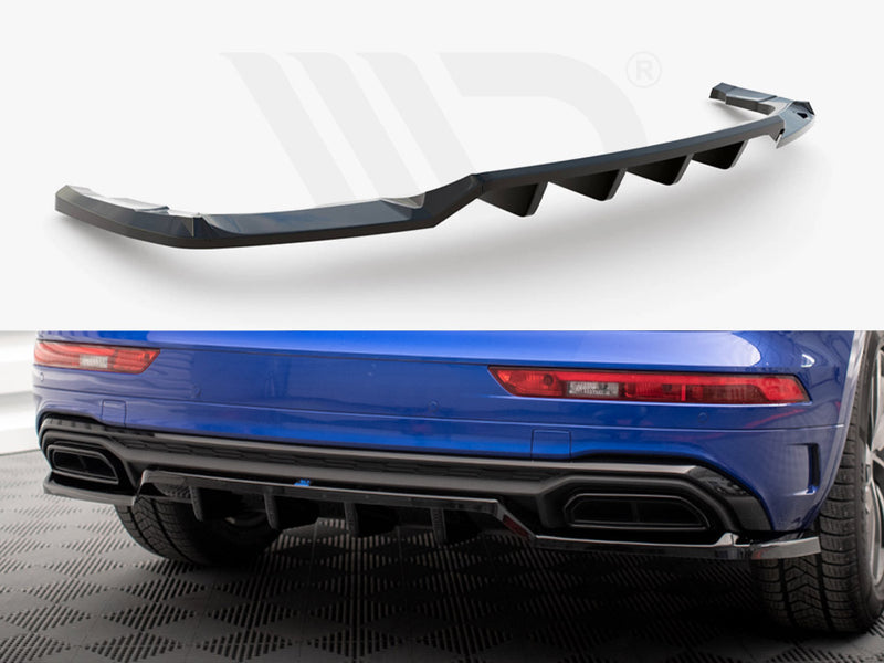 MAXTON DESIGN Central Rear Splitter (Vertical Bars) Audi Q5 S-Line SUV Mk2 Facelift