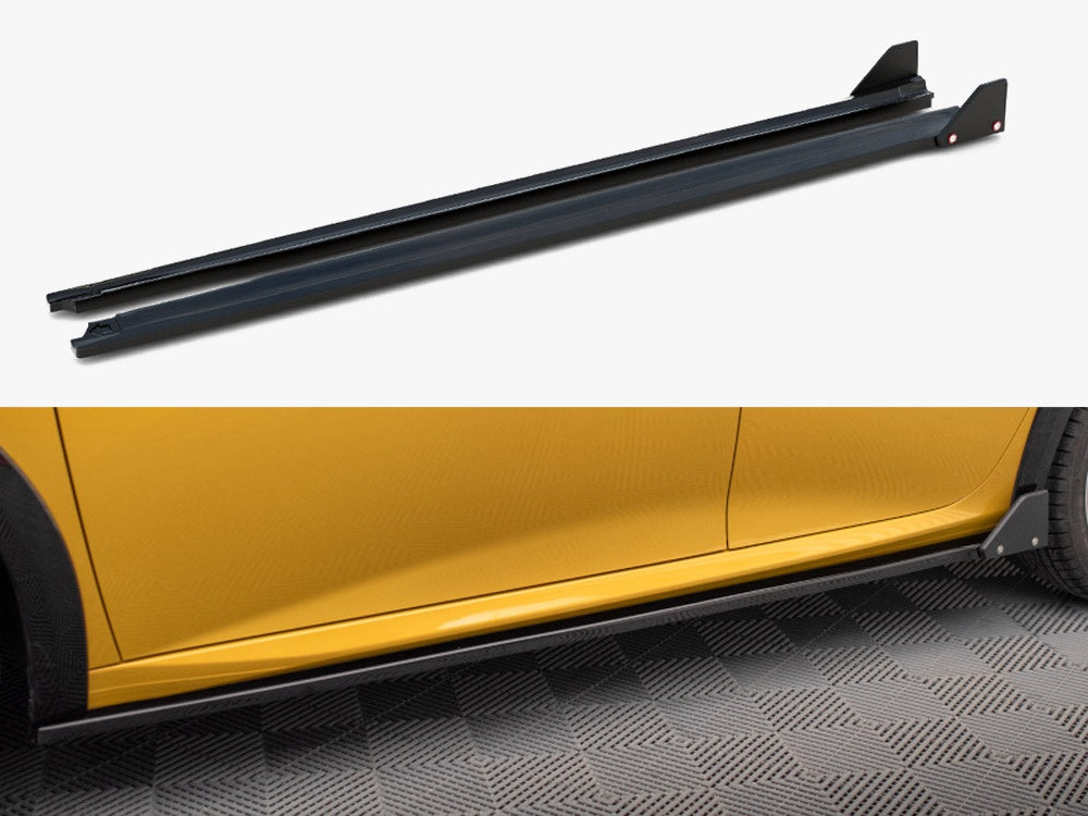 Side Skirt Diffusers + Flaps compatible with Peugeot 208 GT Mk2