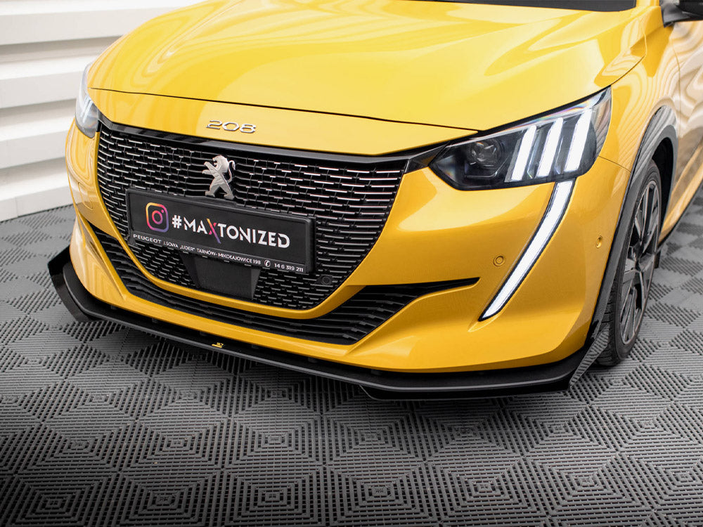 Street PRO Front Splitter + Flaps compatible with Peugeot 208 GT Mk2