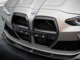Carbon Fiber Front Grill + License Plate Holder Base compatible with BMW M4 G82