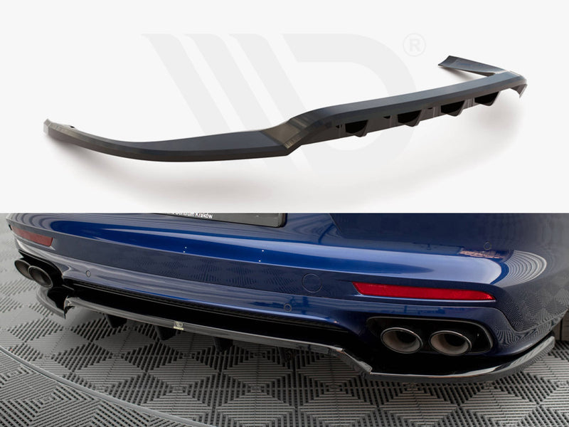 MAXTON DESIGN Central Rear Splitter (Vertical Bars) Porsche Panamera E-Hybrid 971 Facelift