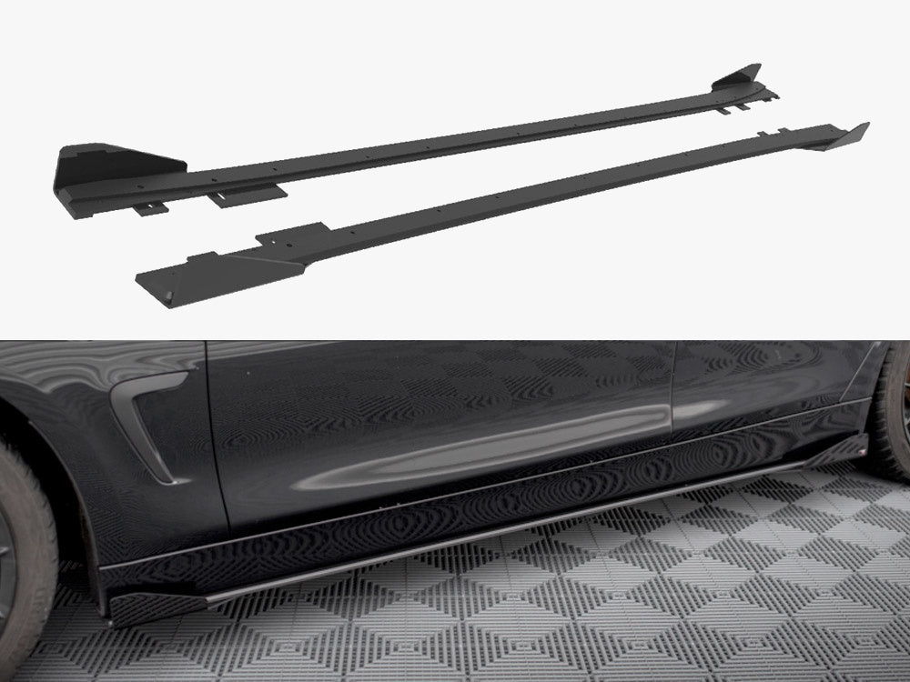 Street PRO Side Skirts Diffusers + Flaps compatible with BMW 4 Gran Coupe F36