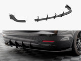 Street PRO Rear Diffuser + Flaps compatible with BMW 4 Gran Coupe F36 - Black-Red + Gloss Flaps