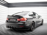 Street PRO Rear Diffuser + Flaps compatible with BMW 4 Gran Coupe F36 - Black-Red + Gloss Flaps