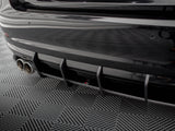 Street PRO Rear Diffuser + Flaps compatible with BMW 4 Gran Coupe F36 - Black-Red + Gloss Flaps