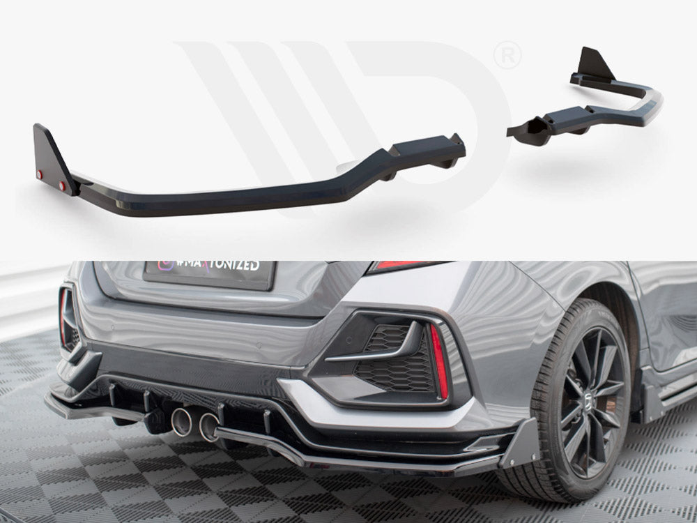 MAXTON DESIGN Central Rear Splitter (Vertical Bars) + Flaps Honda Civic Sport Mk 10