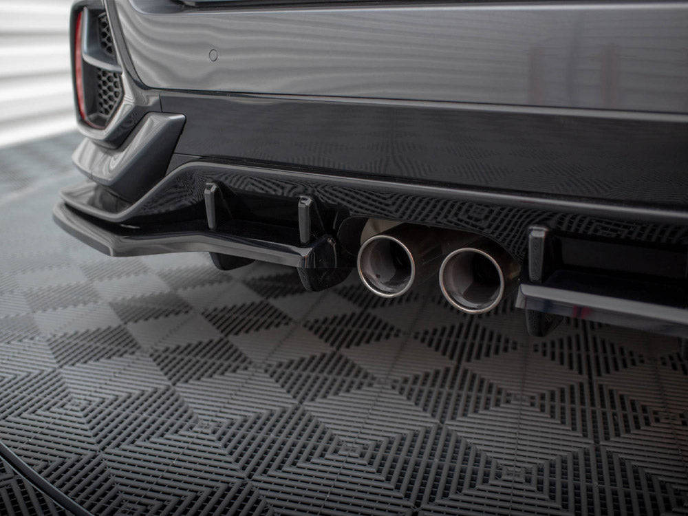 MAXTON DESIGN Central Rear Splitter (Vertical Bars) + Flaps Honda Civic Sport Mk 10