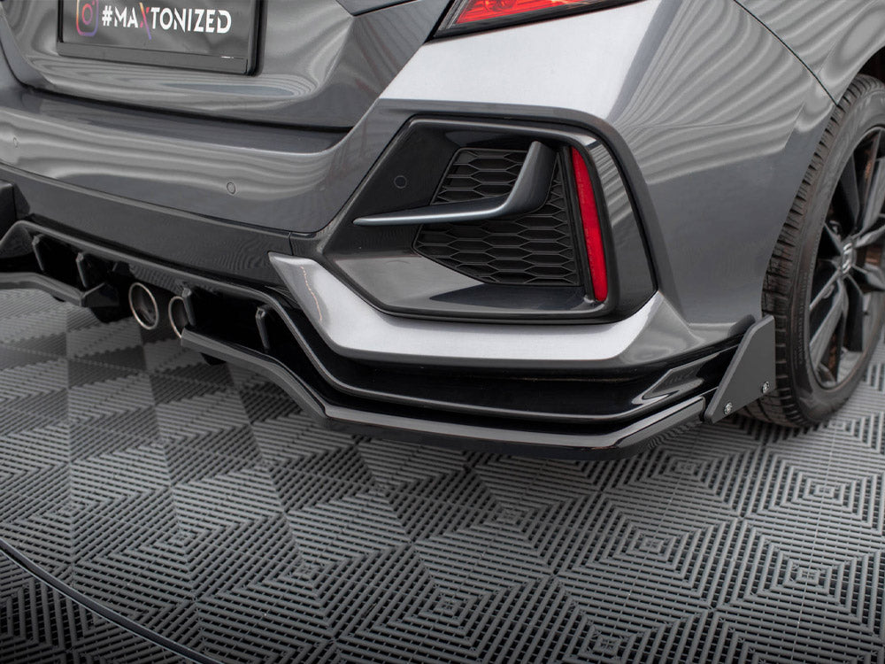 MAXTON DESIGN Central Rear Splitter (Vertical Bars) + Flaps Honda Civic Sport Mk 10