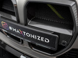 Carbon Fiber Front Grill + License Plate Holder Base compatible with BMW M4 G82