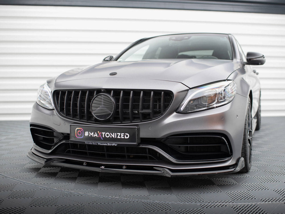 Front Splitter V.2 compatible with Mercedes-AMG C63 Sedan / Estate W205 Facelift