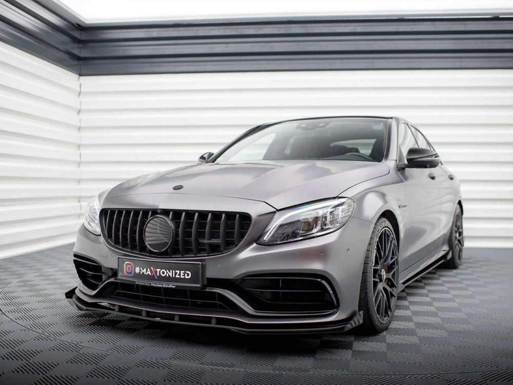 Street PRO Front Splitter + Flaps compatible with Mercedes-AMG C63 Sedan / Estate W205 Facelift