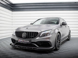Street PRO Front Splitter + Flaps compatible with Mercedes-AMG C63 Sedan / Estate W205 Facelift