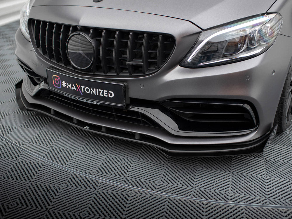 Street PRO Front Splitter + Flaps compatible with Mercedes-AMG C63 Sedan / Estate W205 Facelift