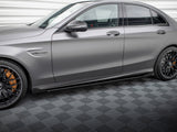 Street PRO Side Skirts Diffusers + Flaps compatible with Mercedes-AMG C63 Sedan / Estate W205 Facelift