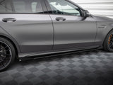 Street PRO Side Skirts Diffusers + Flaps compatible with Mercedes-AMG C63 Sedan / Estate W205 Facelift