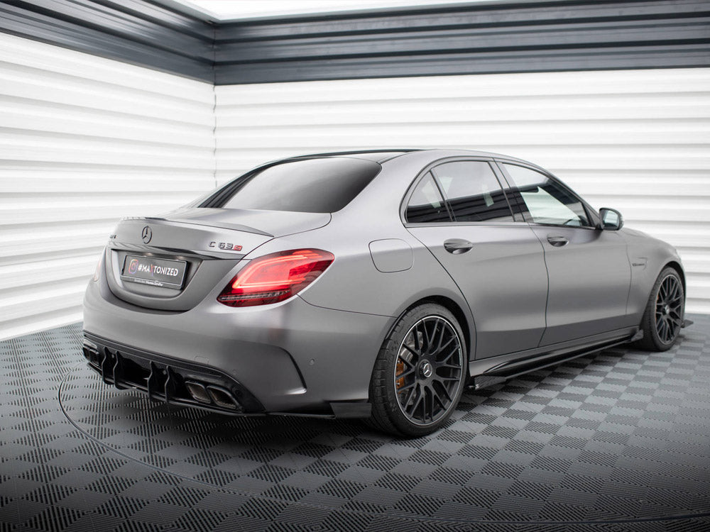 Street Pro Rear Side Splitters + Flaps compatible with Mercedes-AMG C63 Sedan / Estate W205 Facelift