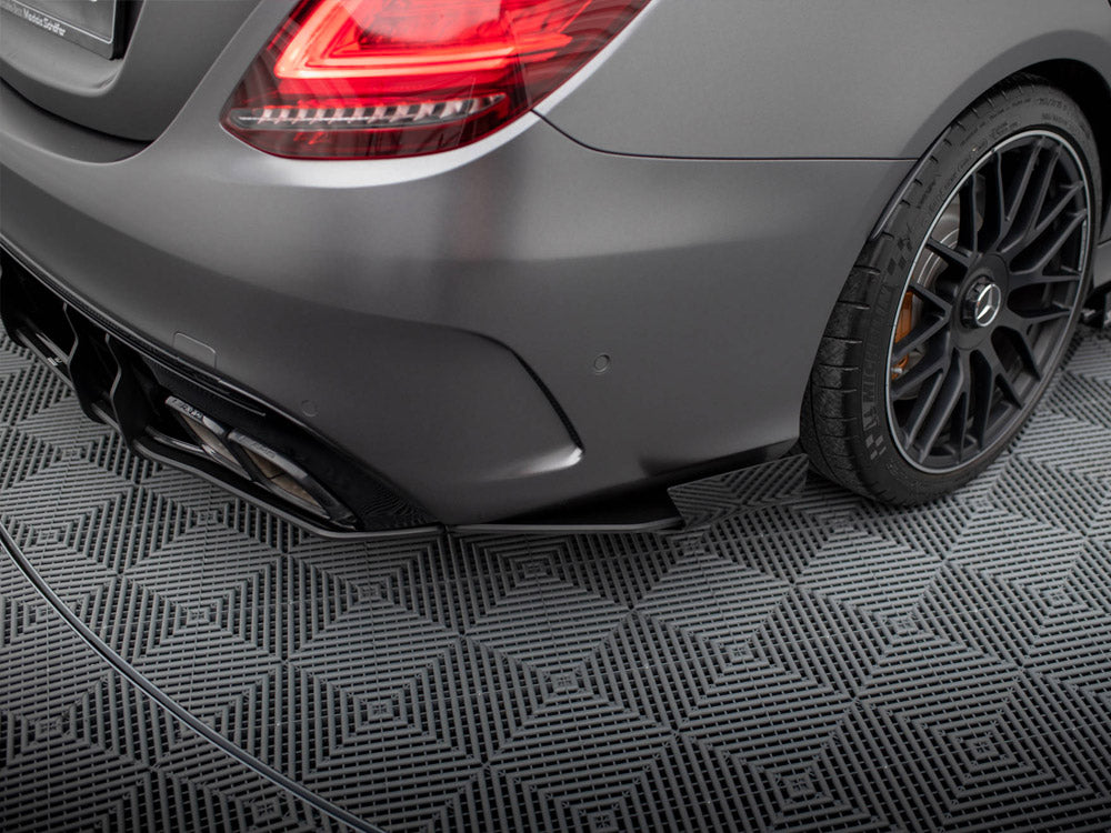 Street Pro Rear Side Splitters + Flaps compatible with Mercedes-AMG C63 Sedan / Estate W205 Facelift