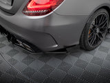 Street Pro Rear Side Splitters + Flaps compatible with Mercedes-AMG C63 Sedan / Estate W205 Facelift