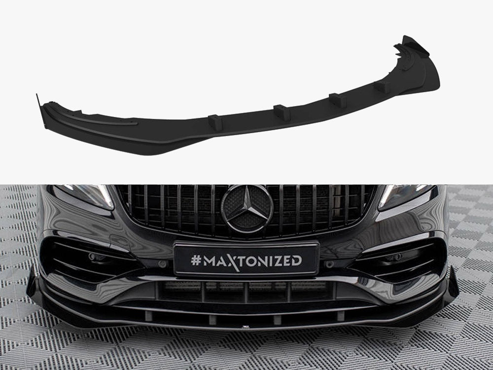 Street PRO Front Splitter + Flaps compatible with Mercedes-Benz A AMG Line W176 Facelift