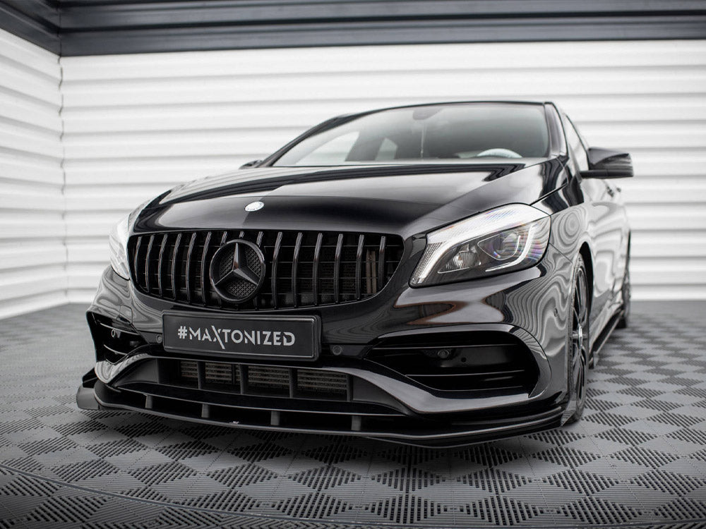Street PRO Front Splitter + Flaps compatible with Mercedes-Benz A AMG Line W176 Facelift