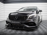 Street PRO Front Splitter + Flaps compatible with Mercedes-Benz A AMG Line W176 Facelift