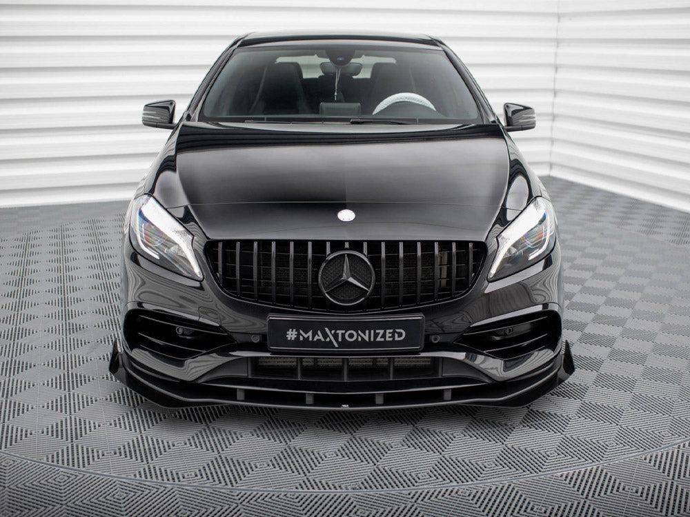 Street PRO Front Splitter + Flaps compatible with Mercedes-Benz A AMG Line W176 Facelift