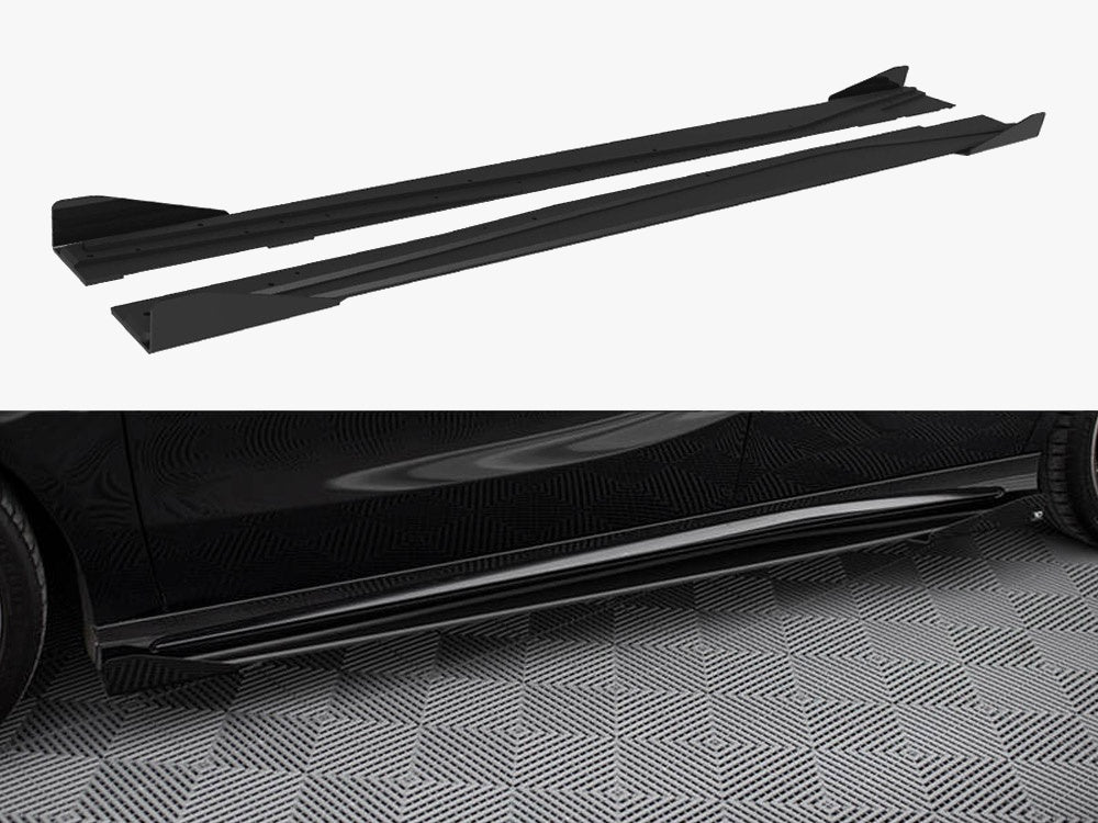 Street PRO Side Skirts Diffusers + Flaps compatible with Mercedes-Benz A AMG Line W176 Facelift