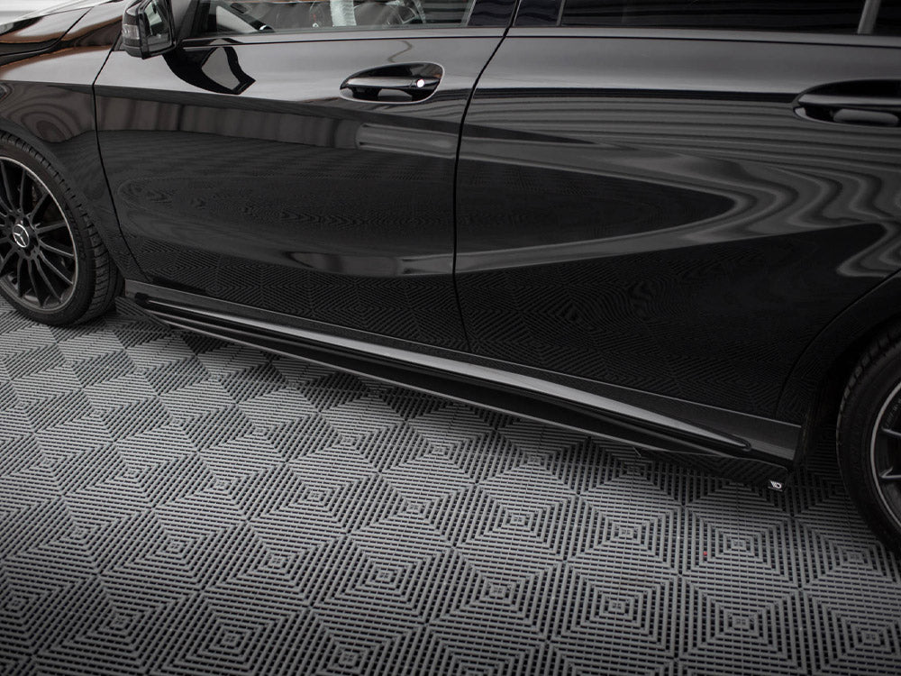 Street PRO Side Skirts Diffusers + Flaps compatible with Mercedes-Benz A AMG Line W176 Facelift