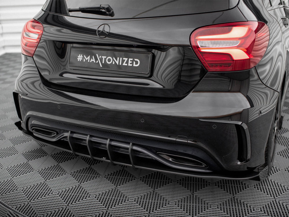 Street PRO Rear Diffuser + Flaps compatible with Mercedes-Benz A AMG Line W176 Facelift