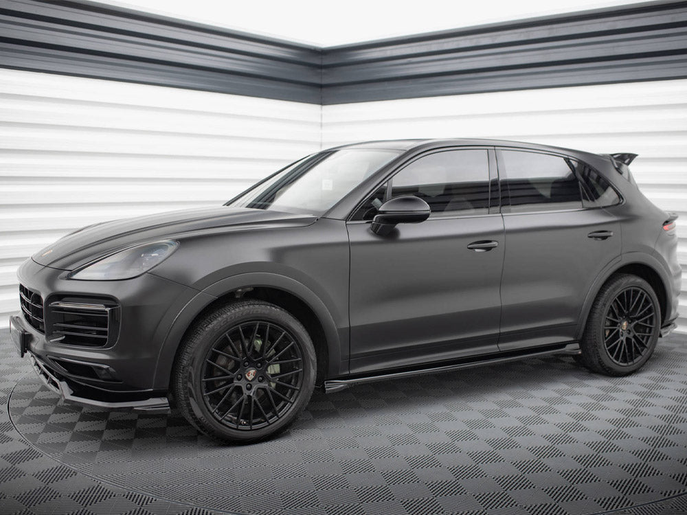 Side Skirt Diffusers V.1 compatible with Porsche Cayenne Sport Design / Turbo SUV / Coupe Mk3 / Mk3 Facelift