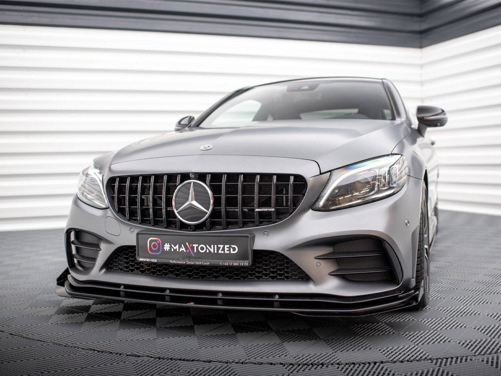 Street PRO Front Splitter + Flaps compatible with Mercedes-AMG C43 Coupe / Cabrio C205 Facelift / A205 Facelift